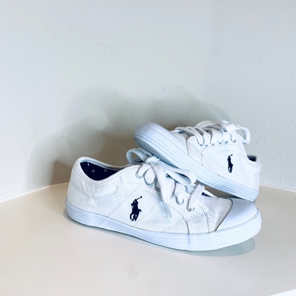 Polo Ralph Lauren Shoes - Polo Ralph Lauren Marine White Sneakers/Sz:6.5